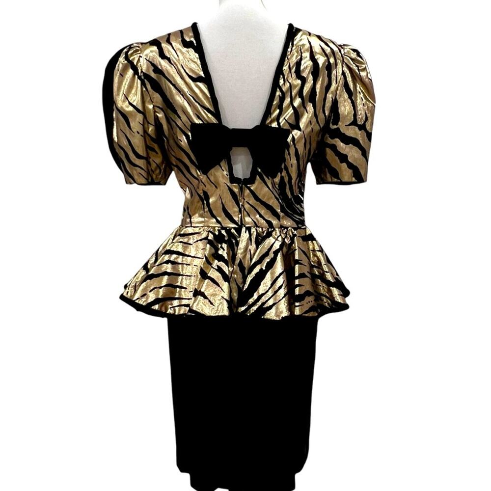 Vintage Dress Medium Formal Glam Velvet Special Avant Garde 80s does 40s RARE